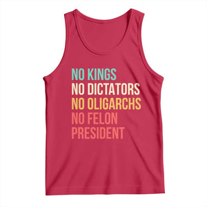 No Kings Tank Top Retro Resistance TS10 Red Print Your Wear