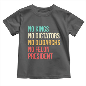 No Kings Toddler T Shirt Retro Resistance TS10 Dark Heather Print Your Wear