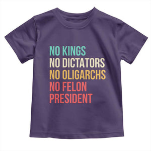 No Kings Toddler T Shirt Retro Resistance TS10 Purple Print Your Wear