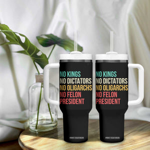 No Kings Tumbler With Handle Retro Resistance TS10 Print Your Wear