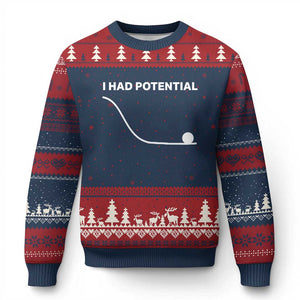 I Had Potential Ugly Christmas Sweater Funny Sci Fi TS10 Navy Red Print Your Wear