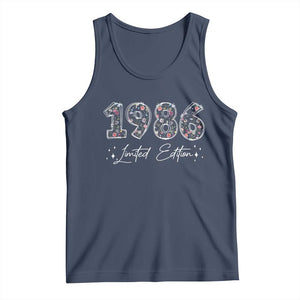 40th Birthday Tank Top Floral 1986 40 Year Old Birthday Gifts For Women TS10 Navy Print Your Wear