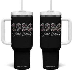 40th Birthday Tumbler With Handle Floral 1986 40 Year Old Birthday Gifts For Women TS10 One Size: 40 oz Black Print Your Wear