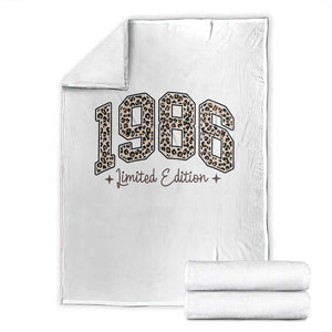 1986 Retro Birthday Throw Blanket 40 Year Old Leopard 40th Birthday Gifts For Women TS10 White Print Your Wear