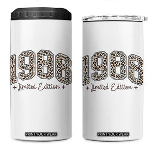 1986 Retro Birthday 4 in 1 Can Cooler Tumbler 40 Year Old Leopard 40th Birthday Gifts For Women TS10 One Size: 16 oz White Print Your Wear