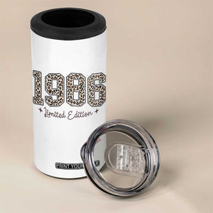 1986 Retro Birthday 4 in 1 Can Cooler Tumbler 40 Year Old Leopard 40th Birthday Gifts For Women TS10 Print Your Wear