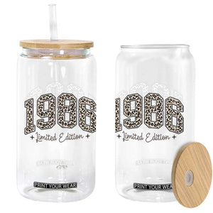 1986 Retro Birthday Glass Can 40 Year Old Leopard 40th Birthday Gifts For Women TS10 Print Your Wear