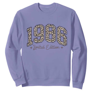 1986 Retro Birthday Sweatshirt 40 Year Old Leopard 40th Birthday Gifts For Women TS10 Violet Print Your Wear