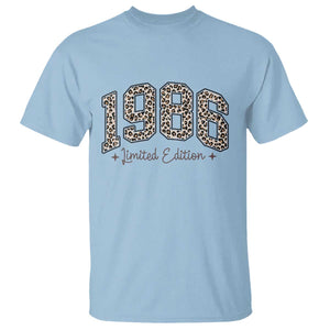 1986 Retro Birthday T Shirt 40 Year Old Leopard 40th Birthday Gifts For Women TS10 Light Blue Print Your Wear