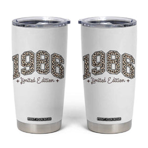 1986 Retro Birthday Tumbler Cup 40 Year Old Leopard 40th Birthday Gifts For Women TS10 White Print Your Wear