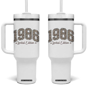 1986 Retro Birthday Tumbler With Handle 40 Year Old Leopard 40th Birthday Gifts For Women TS10 One Size: 40 oz White Print Your Wear