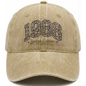 1986 Retro Birthday Washed Cotton Baseball Cap 40 Year Old Leopard 40th Birthday Gifts For Women TS10 Print Your Wear