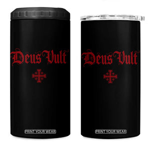 Catholic Knights Templar Cross 4 in 1 Can Cooler Tumbler Crusader Deus Vult TS10 One Size: 16 oz Black Print Your Wear