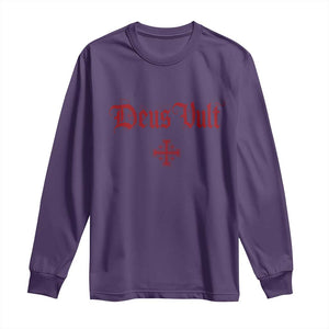 Catholic Knights Templar Cross Long Sleeve Shirt Crusader Deus Vult TS10 Purple Print Your Wear