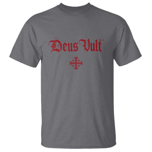 Catholic Knights Templar Cross T Shirt Crusader Deus Vult TS10 Charcoal Print Your Wear