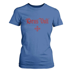Catholic Knights Templar Cross T Shirt For Women Crusader Deus Vult TS10 Royal Blue Print Your Wear