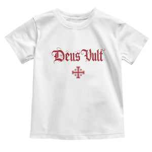 Catholic Knights Templar Cross Toddler T Shirt Crusader Deus Vult TS10 White Print Your Wear