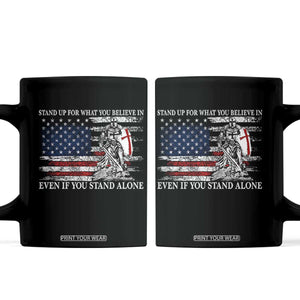 Catholic Knight Templar Coffee Mug American Flag Crusader Cross TS10 Black Print Your Wear