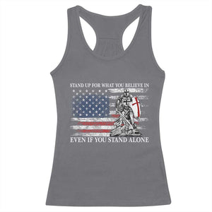 Catholic Knight Templar Racerback Tank Top American Flag Crusader Cross TS10 Charcoal Print Your Wear