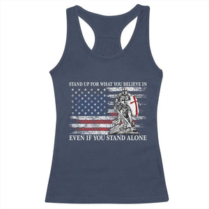 Catholic Knight Templar Racerback Tank Top American Flag Crusader Cross TS10 Navy Print Your Wear
