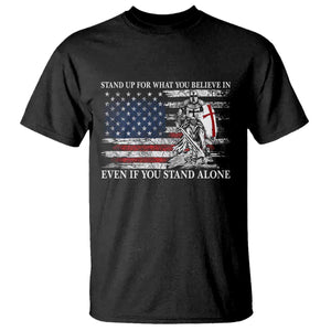 Catholic Knight Templar T Shirt American Flag Crusader Cross TS10 Black Print Your Wear