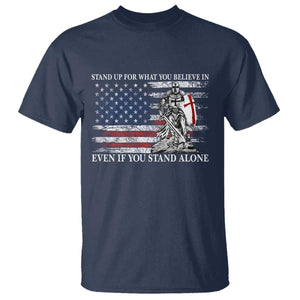 Catholic Knight Templar T Shirt American Flag Crusader Cross TS10 Navy Print Your Wear