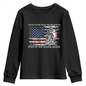Catholic Knight Templar Youth Sweatshirt American Flag Crusader Cross TS10 Black Print Your Wear