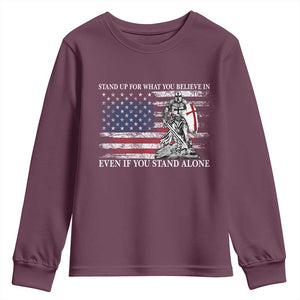 Catholic Knight Templar Youth Sweatshirt American Flag Crusader Cross TS10 Maroon Print Your Wear
