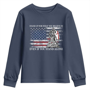 Catholic Knight Templar Youth Sweatshirt American Flag Crusader Cross TS10 Navy Print Your Wear