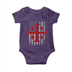 Catholic Crusader Cross Baby Onesie Knight Templar Patriotic American Flag TS10 Purple Print Your Wear