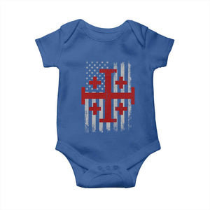 Catholic Crusader Cross Baby Onesie Knight Templar Patriotic American Flag TS10 Royal Blue Print Your Wear