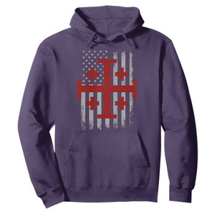 Catholic Crusader Cross Hoodie Knight Templar Patriotic American Flag TS10 Purple Print Your Wear