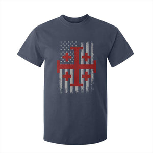 Catholic Crusader Cross T Shirt For Kid Knight Templar Patriotic American Flag TS10 Navy Print Your Wear