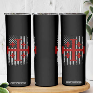 Catholic Crusader Cross Skinny Tumbler Knight Templar Patriotic American Flag TS10 Print Your Wear