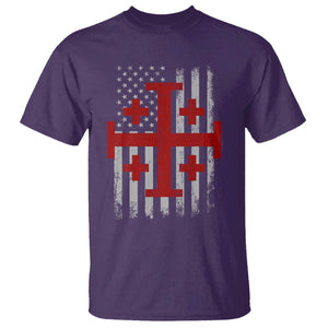 Catholic Crusader Cross T Shirt Knight Templar Patriotic American Flag TS10 Purple Print Your Wear