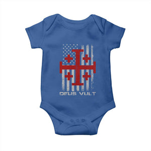 Catholic Knight Templar Crusader Cross Baby Onesie Knight Templar Patriotic American Flag TS10 Royal Blue Print Your Wear