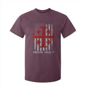 Catholic Knight Templar Crusader Cross T Shirt For Kid Knight Templar Patriotic American Flag TS10 Maroon Print Your Wear