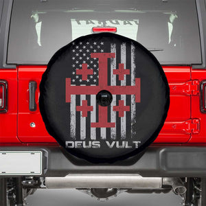 Catholic Knight Templar Crusader Cross Spare Tire Cover Knight Templar Patriotic American Flag TS10 Black Print Your Wear