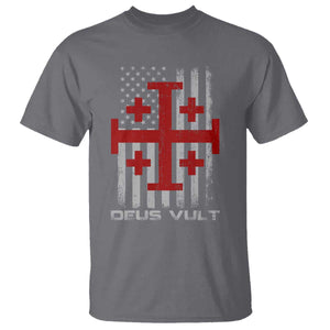 Catholic Knight Templar Crusader Cross T Shirt Knight Templar Patriotic American Flag TS10 Charcoal Print Your Wear