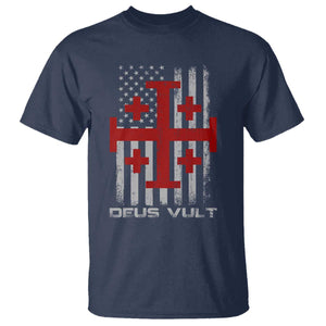 Catholic Knight Templar Crusader Cross T Shirt Knight Templar Patriotic American Flag TS10 Navy Print Your Wear