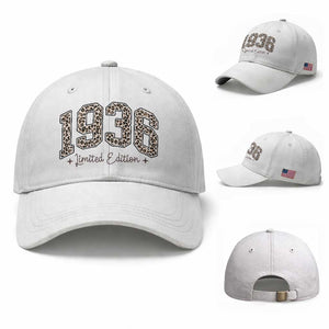 1936 Retro Birthday Baseball Cap 90 Year Old Leopard 90th Birthday Gifts For Women TS10 Baseball Cap Universal Fit White Print Your Wear