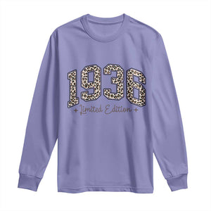 1936 Retro Birthday Long Sleeve Shirt 90 Year Old Leopard 90th Birthday Gifts For Women TS10 Violet Print Your Wear