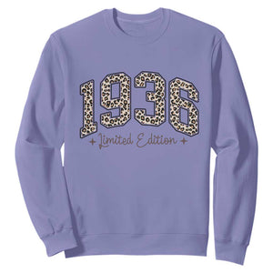 1936 Retro Birthday Sweatshirt 90 Year Old Leopard 90th Birthday Gifts For Women TS10 Violet Print Your Wear