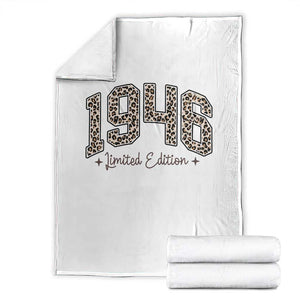 1946 Retro Birthday Throw Blanket 80 Year Old Leopard 80th Birthday Gifts For Women TS10 White Print Your Wear
