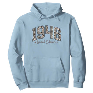1946 Retro Birthday Hoodie 80 Year Old Leopard 80th Birthday Gifts For Women TS10 Light Blue Print Your Wear