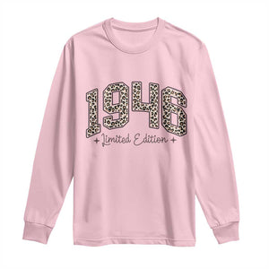 1946 Retro Birthday Long Sleeve Shirt 80 Year Old Leopard 80th Birthday Gifts For Women TS10 Light Pink Print Your Wear