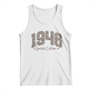 1946 Retro Birthday Tank Top 80 Year Old Leopard 80th Birthday Gifts For Women TS10 White Print Your Wear