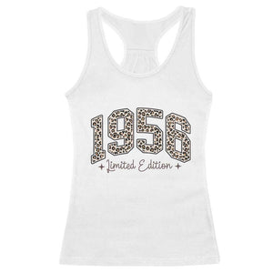 1956 Retro Birthday Racerback Tank Top 70 Year Old Leopard 70th Birthday Gifts For Women TS10 White Print Your Wear
