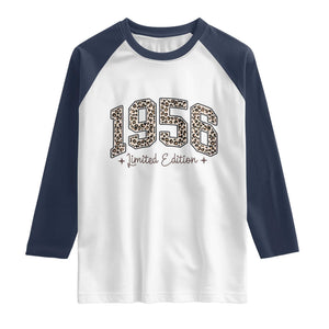 1956 Retro Birthday Raglan Shirt 70 Year Old Leopard 70th Birthday Gifts For Women TS10 White Navy Print Your Wear