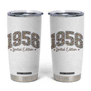 1956 Retro Birthday Tumbler Cup 70 Year Old Leopard 70th Birthday Gifts For Women TS10 White Print Your Wear